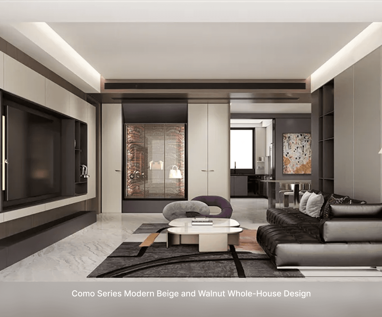 Como Series Modern Beige and Walnut Whole-House Design